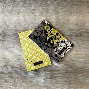 VERA BRADLEY 2 Baroque Small 6.5 x 4 Yellow Black White Lined Notebooks 2010